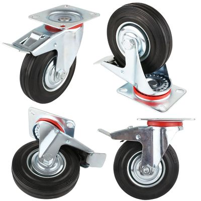 3 " 4 " 5 " 6 " 8 Zoll Gummi-Rollräder, Stahl-Kern-Rolllager-Rollräder OEM ODM