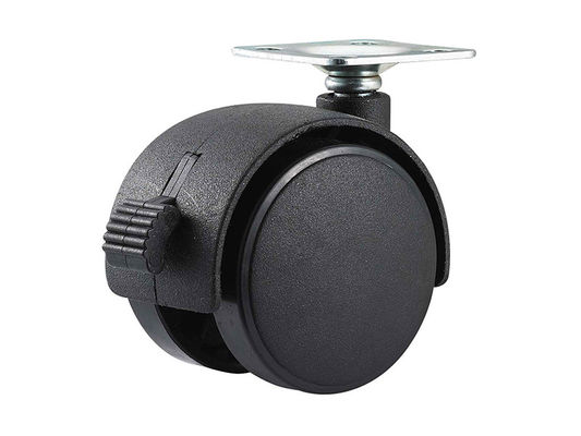 50mm schwarze Spindel, Nylon-Twin-Sound-Möbel Universal-Räderräder