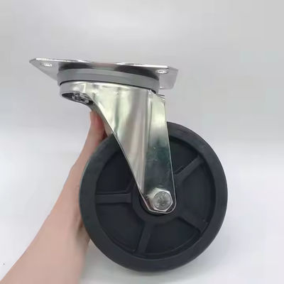 Schwarzes Edelstahl drehbare Castorräder Schwerlast 50 mm Lauffläche Hitzebeständig