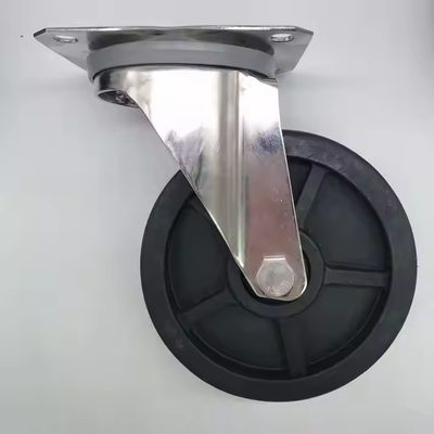 Schwarzes Edelstahl drehbare Castorräder Schwerlast 50 mm Lauffläche Hitzebeständig