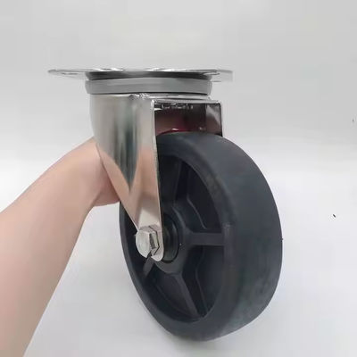 Schwarzes Edelstahl drehbare Castorräder Schwerlast 50 mm Lauffläche Hitzebeständig