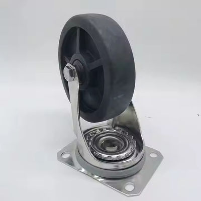 Schwarzes Edelstahl drehbare Castorräder Schwerlast 50 mm Lauffläche Hitzebeständig