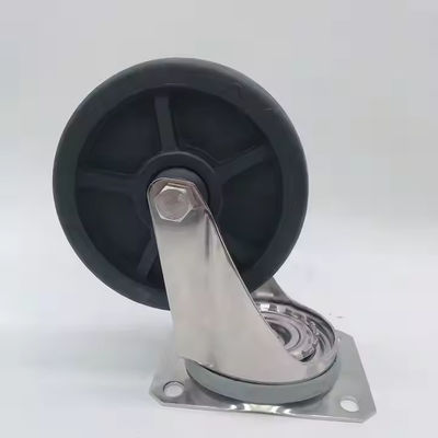 Schwarzes Edelstahl drehbare Castorräder Schwerlast 50 mm Lauffläche Hitzebeständig