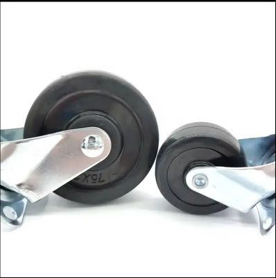 Schwarz Leichtgewicht Rollen 3 Zoll Gummi Rollen 75mm Drehfläche