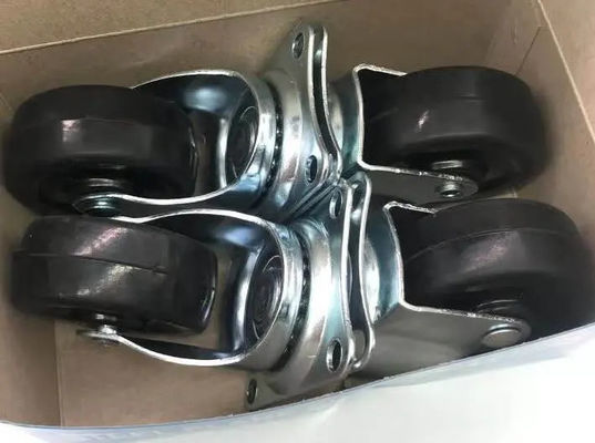 Schwarz Leichtgewicht Rollen 3 Zoll Gummi Rollen 75mm Drehfläche