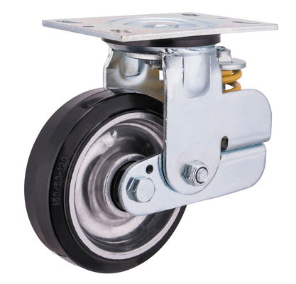Aluminium-Kern Gummi-Feder-belastete Castorräder 150 mm 200 mm Durchmesser