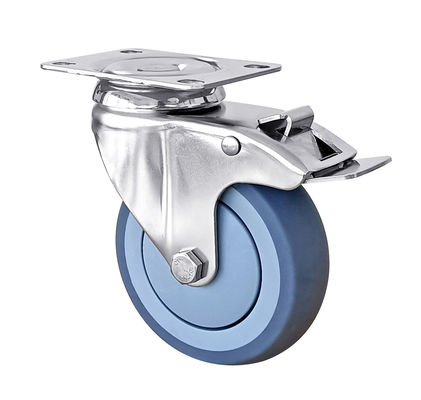 Blaue TPR-Räderräder mit mittlerer Belastung 100 kg-150 kg Edelstahlräder