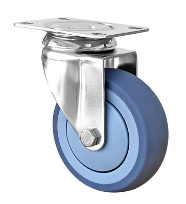 Blaue TPR-Räderräder mit mittlerer Belastung 100 kg-150 kg Edelstahlräder