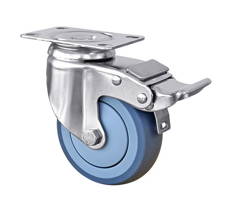 Blaue TPR-Räderräder mit mittlerer Belastung 100 kg-150 kg Edelstahlräder