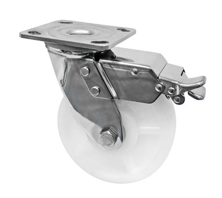 Weiße PA-Räder 304 aus Edelstahl Schwerlasträder 400 kg-600 kg Ladekapazität