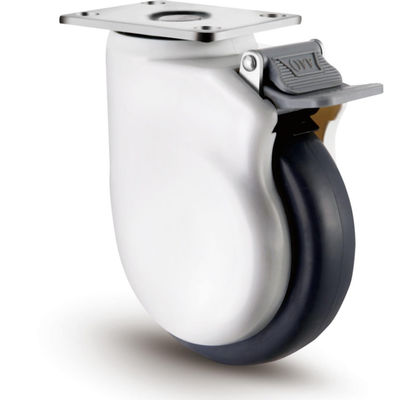Mittelschwere elastische TPR-Rollräder 100 mm 125 mm mit Gewindenschutz